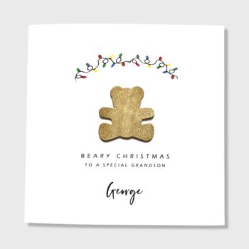 Personalised Beary Christmas Card Grandson Granddaughter, 10 of 11