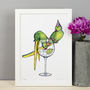 Parakeets In Party Hats Stealing Gin, Unframed Print, thumbnail 1 of 5