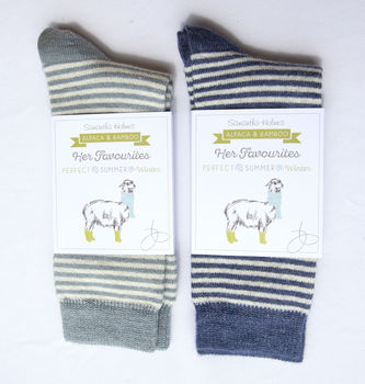Ladies Alpaca Stripey Socks, 11 of 11