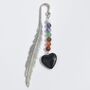 Chakra Crystal Bead Silver Feather Bookmark Gift, thumbnail 5 of 5