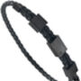 Men's Black Adjustable Leather Bracelet 'Triple', thumbnail 2 of 6