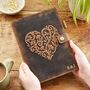 Personalised Heart Buffalo Leather Refillable Journal, thumbnail 1 of 12