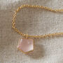Rose Quartz Gold Plated Silver Pendant Necklace, thumbnail 1 of 10