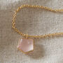 Rose Quartz Gold Plated Silver Pendant Necklace, thumbnail 2 of 10