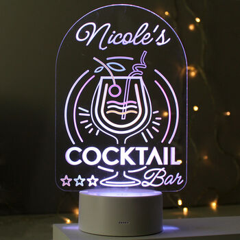 Personalised LED Colour Changing Cocktail Bar Light, 4 of 5