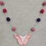 Felt Pom Pom Garland, Pink Purple Butterfly, thumbnail 6 of 11
