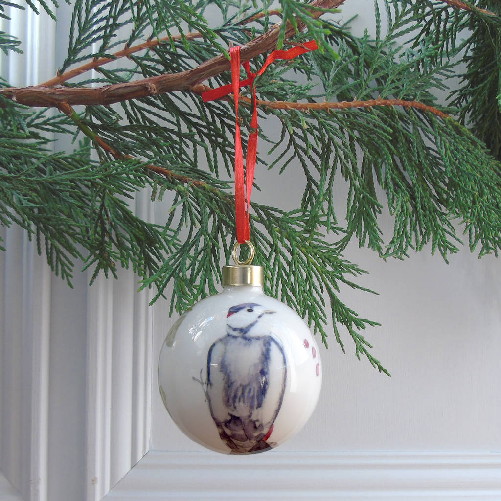 Woodpecker Fine Bone China Christmas Bauble By littlebirdydesigns ...