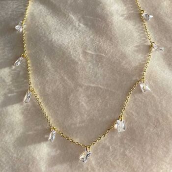 Baguette Diamond Station Necklace, 4 of 6