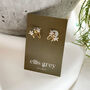 Cz 18k Gold Flower Stud Cuff Earrings, thumbnail 3 of 3