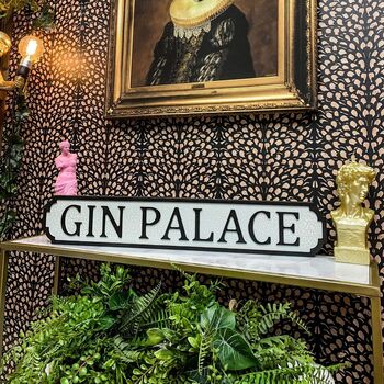 Gin Palace Antiqued Wooden Road Sign, 2 of 2