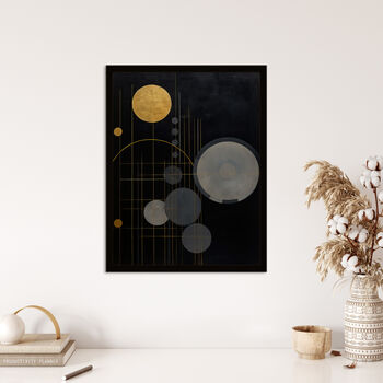 Golden Soot Abstract Black Grey And Gold Wall Art Print, 4 of 6