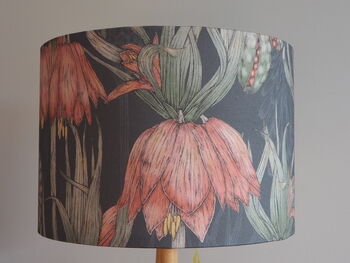Pink And Black Passionflower Lampshade, 5 of 8