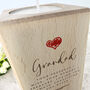 Personalised Any Message Red Heart Wood Tea Light Holder 10cm, thumbnail 2 of 5
