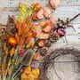 Autumn Dried Flower And Foliage Wreath Kit, thumbnail 1 of 12