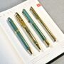 Green And Gold Metal Four Piece Pen Gift Set, thumbnail 4 of 8