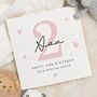 Cute Personalised 2nd Birthday Card For Niece, thumbnail 1 of 7