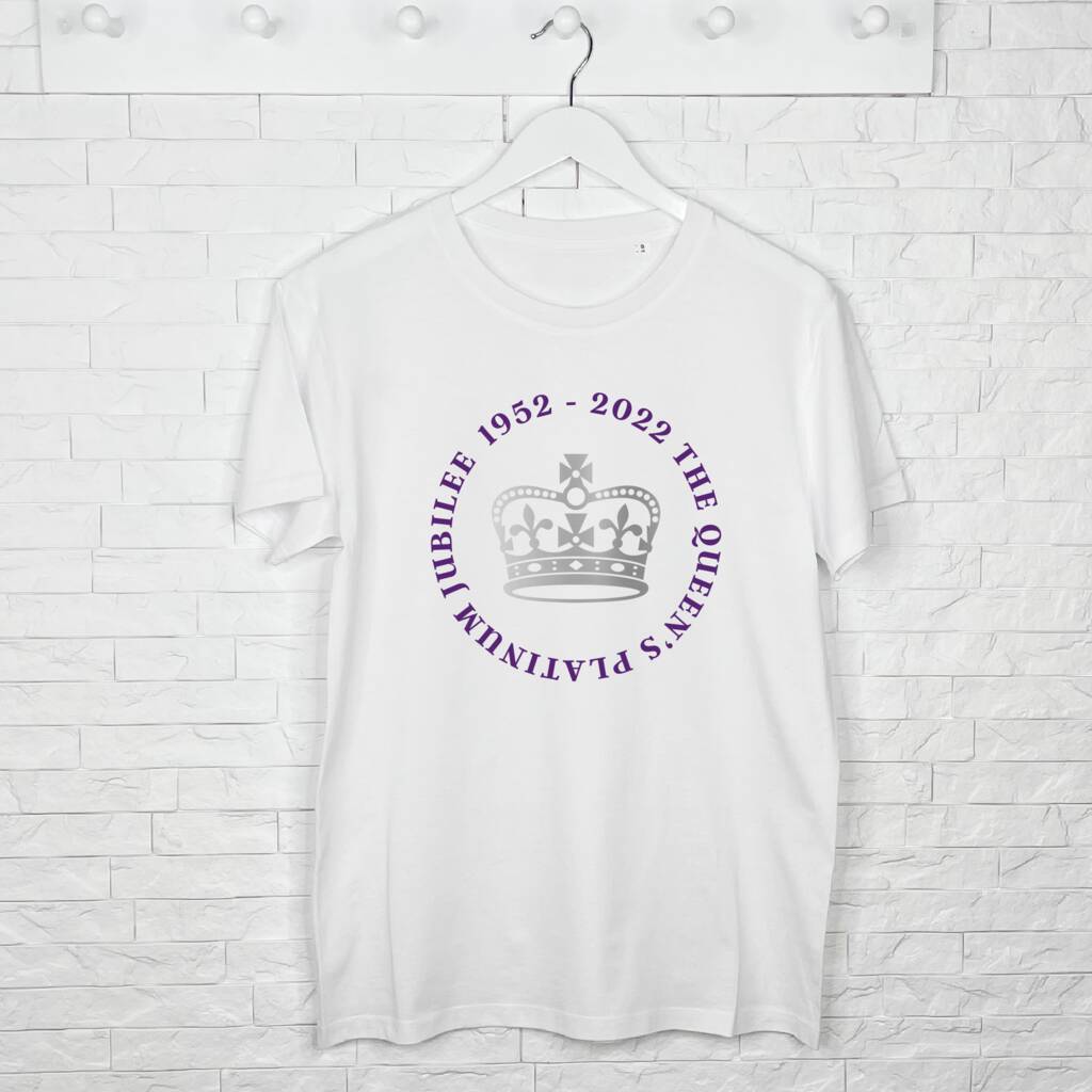 Queen's Platinum Jubilee Silver Crown Adult T Shirt By Lovetree Design ...