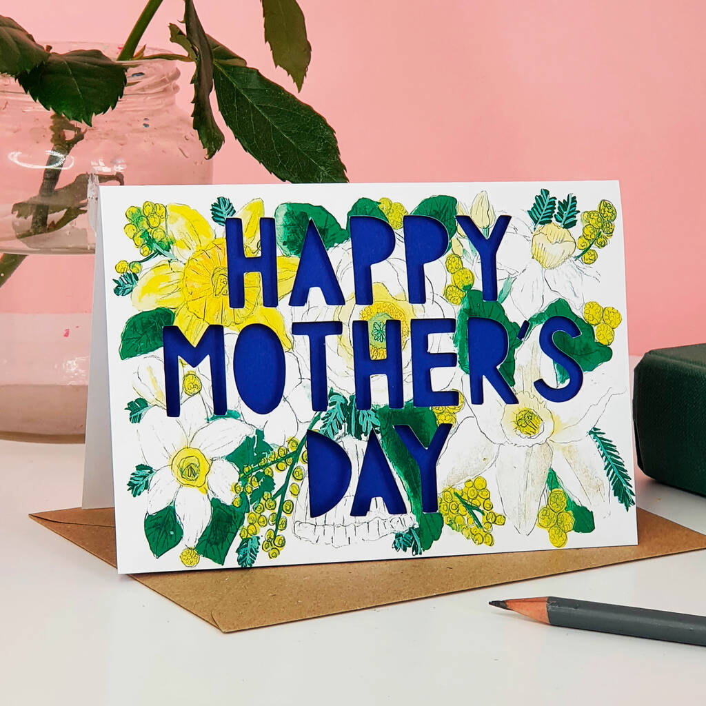 Happy Mother's Day Paper Cut Card By Miss Bespoke Papercuts