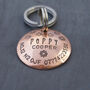 Dog ID Tag. Personalised Domed Copper Disc With Flowers, thumbnail 3 of 10