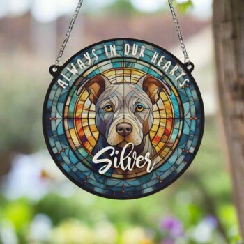 Staffie Grey Memorial Suncatcher, 2 of 6