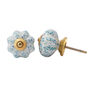 Ceramic Set Of Two Blue Floral Scallop Drawer Pull, thumbnail 2 of 2