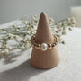 Gold Filled Freshwater Pearl Stacking Stretch Bead Ring, thumbnail 1 of 8
