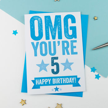 Omg You're Five Birthday Card, 2 of 3
