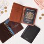 Luxury Leather Passport Holder Travel Wallet With Your Personalised Engraved Message, thumbnail 1 of 12