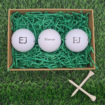 Three Personalised Golf Balls Any Name Or Initials, 2 of 7