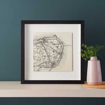 Custom Black And White Map Square Wall Art, 4 of 5