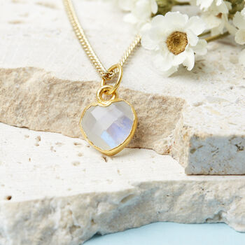 Gold Plated June Rainbow Moonstone Necklace Card, 2 of 7