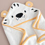 Personalised Baby Bamboo Hooded Towel Tiger Design, thumbnail 7 of 7