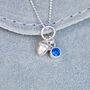 Girl's Silver Acorn And Birthstone Charm Necklace, thumbnail 2 of 10