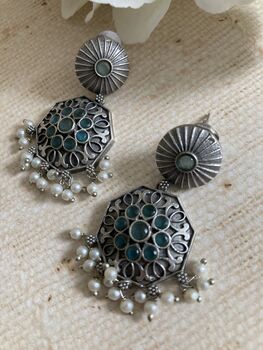 Blue Oxidised Dangle Earrings, 4 of 4