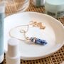 Gold Plate And Blue Vein Stone Crystal Point Necklace, thumbnail 2 of 3