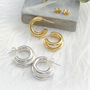Chunky Double Hoops In Sterling Silver Or Gold Vermeil, thumbnail 3 of 8