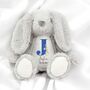 Personalised Bunny Rabbit Baby Boy Teddy, thumbnail 1 of 3