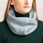 Knitted Snood Fair Isle Pattern Blue Natural, thumbnail 6 of 11
