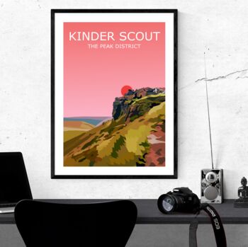 Kinder Scout Peak District Landscape Art Print, 3 of 4