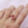 Cherry Blossom Pink Tourmaline And Diamonds Ring, thumbnail 5 of 12