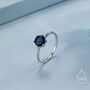 Sterling Silver One Carat Sapphire Blue Cz Ring, thumbnail 1 of 12