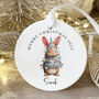 Christmas Ceramic Bauble Cute Bunny Wrapped In Lights, thumbnail 5 of 8