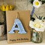 Personalised 4th Birthday Letter Wooden Keepsake Card, thumbnail 1 of 3