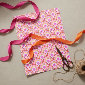 Cosmos Pink Flower Gift Wrap Set, 7 of 11