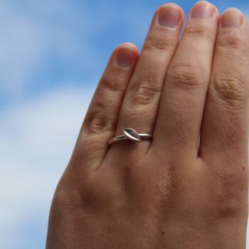 Petite Leaf Ring In Sterling Silver, 3 of 6