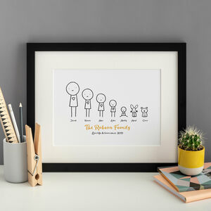 Personalised Cartoon Family Print By A is for Alphabet |  