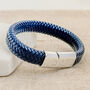 Men's Personalised 'Secret Message’ Blue Pu Leather Bracelet, thumbnail 3 of 5