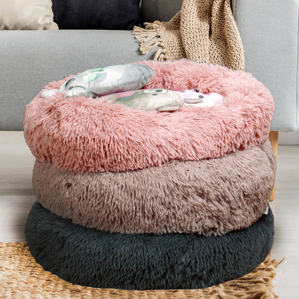 Fluffy Calming Snuggle Pet Bed, 1 of 7