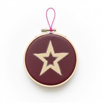 Upcycled Leather Christmas Tree Decoration Hoop, 5 of 9