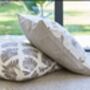 Andaman All Over Palm Print Floor Cushion Cover In Grey, thumbnail 5 of 6